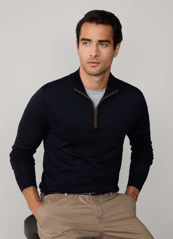 Merino Wool-Silk Quarter Zip Jumper Merino Wool-Silk Quarter Zip Jumper