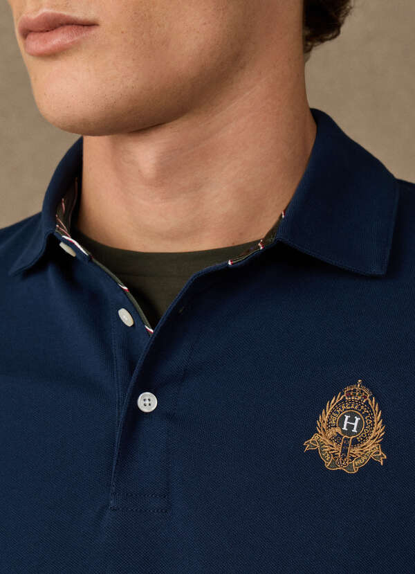 Classic Fit Long Sleeve Branded Crest Polo - 2
