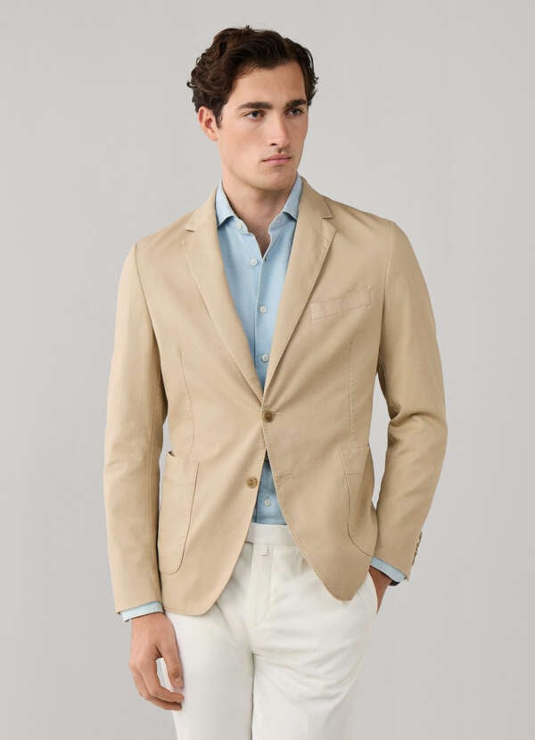 Stretch Cotton Garment Dyed Blazer - 2 Stretch Cotton Garment Dyed Blazer - 2