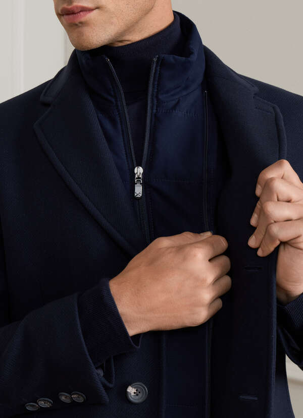 Wool-Cashmere Blend Overcoat with Bib - 2