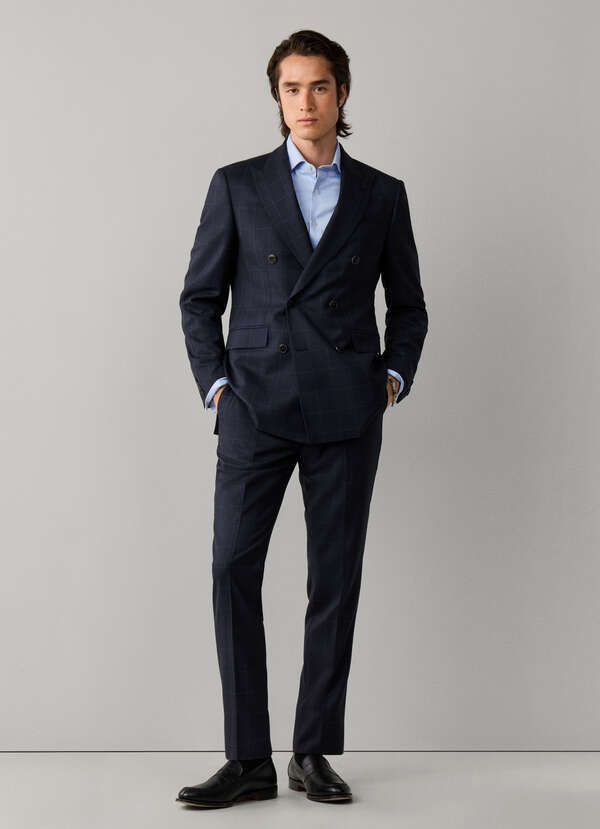 Wool Windowpane Blazer - Woven in Italy