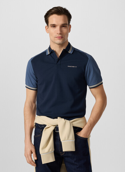 Classic Fit Short Sleeve Colour Block Polo