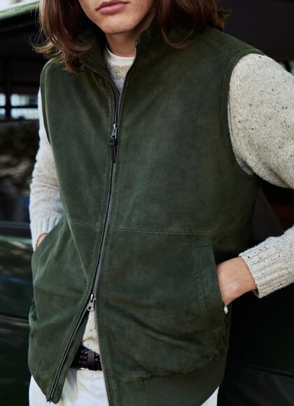 Suede Rib Gilet