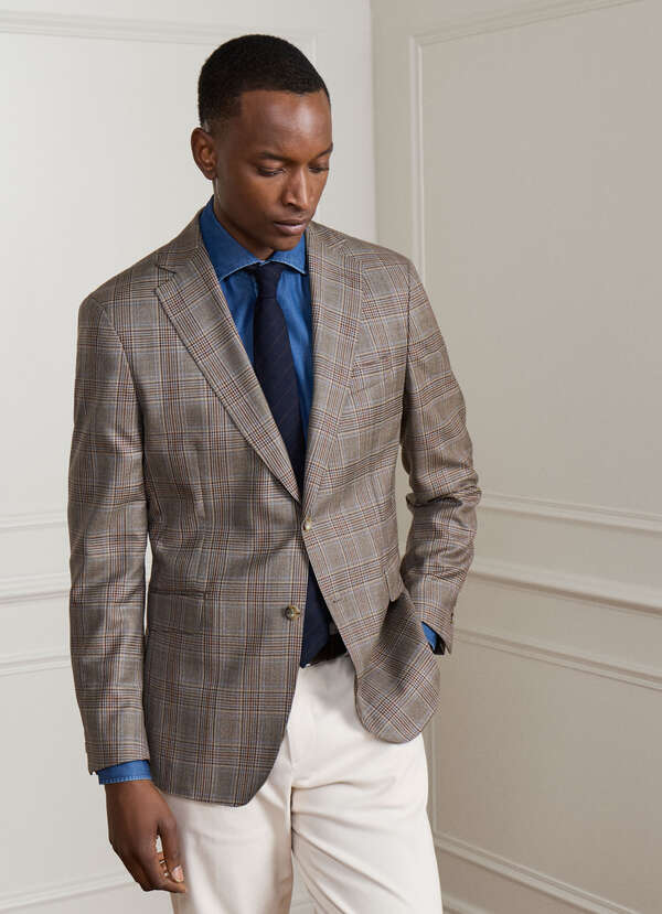 Wool Multi Check Blazer - Woven in Italy