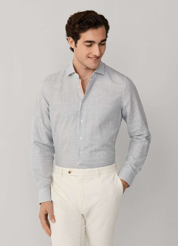 Tailored Fit Cotton-Linen Selvedge Shirt - 2 Tailored Fit Cotton-Linen Selvedge Shirt - 2