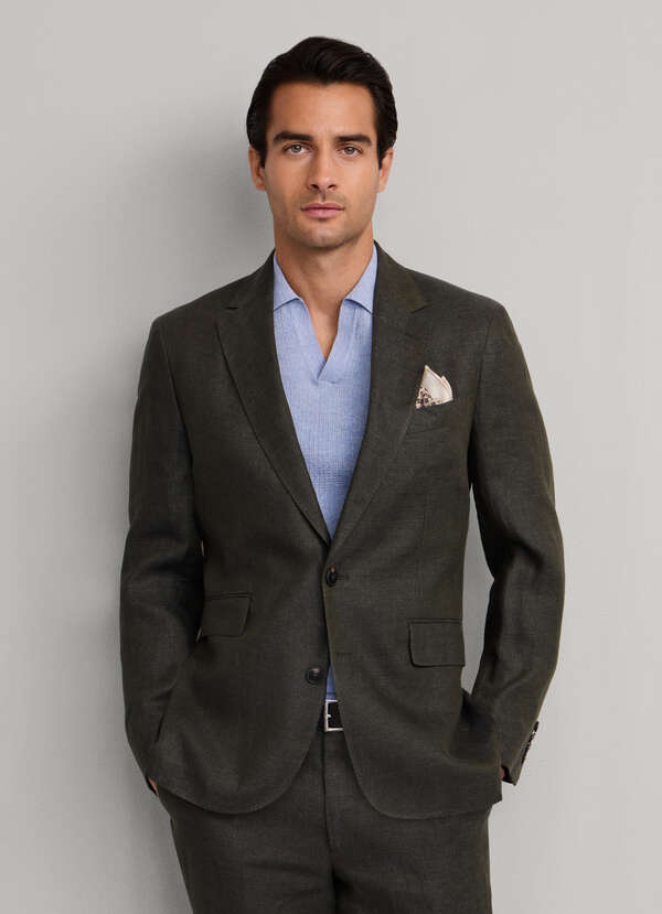 Linen Delave Hopsack Blazer