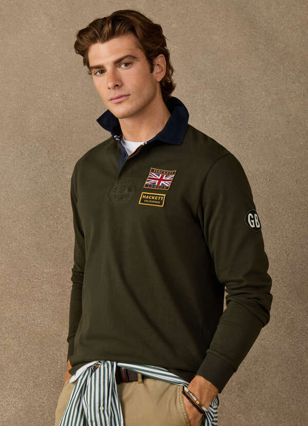Classic Fit Rally Badges Rugby Shirt Classic Fit Rally Badges Rugby Shirt