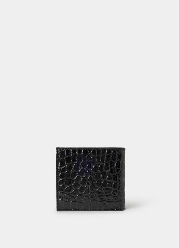 Leather Croc Stamped Billfold Wallet - 2