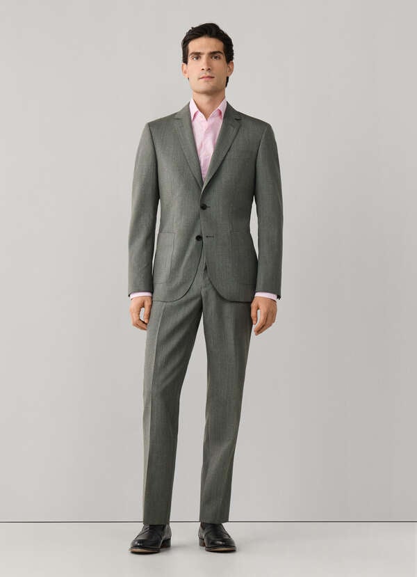Wool Rustic Tropical Textured Suit - 2 Wool Rustic Tropical Textured Suit - 2