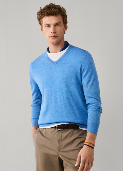Merino Wool V Neck Jumper