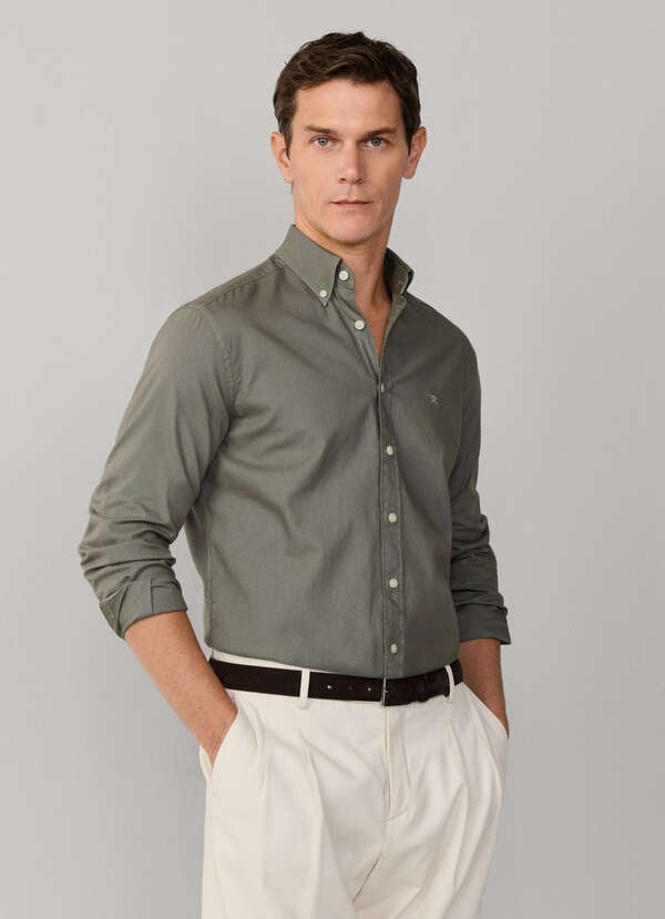Tailored Fit Garment Dyed Oxford Shirt Tailored Fit Garment Dyed Oxford Shirt
