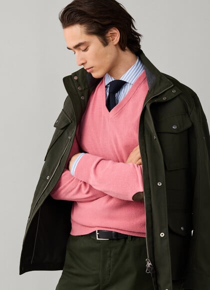 Merino Wool-Cashmere Blend V-Neck Jumper