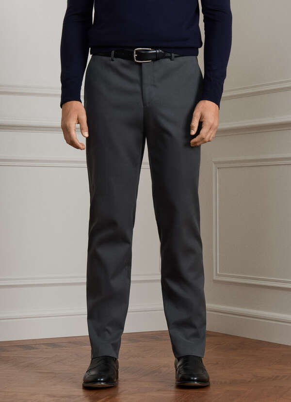 Classic Fit Stretch Cotton-Cashmere Trouser - 2