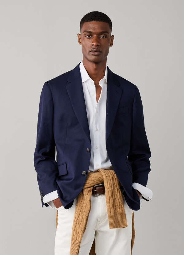 130s Wool Hopsack Blazer