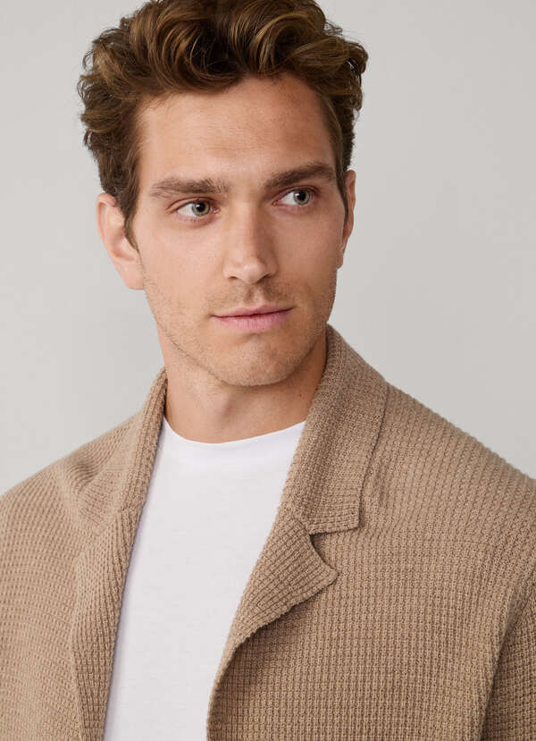 Wool Blend Knit Blazer - 2