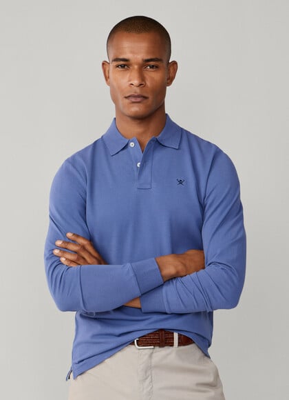 Slim Fit Long Sleeve Pique Polo
