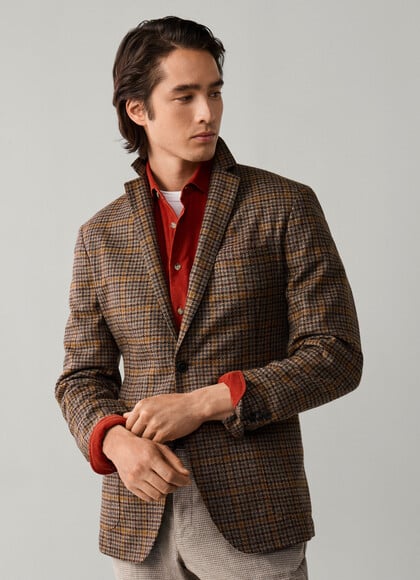 Wool-Cashmere Check Blazer - Woven in Italy