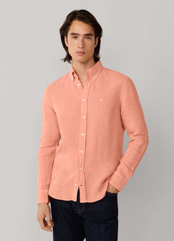 Tailored Fit Garment Dyed Linen Shirt - 2 Tailored Fit Garment Dyed Linen Shirt - 2