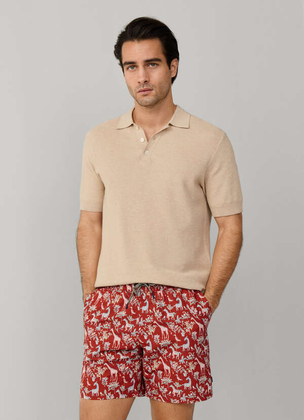 Safari Print Swim Trunk