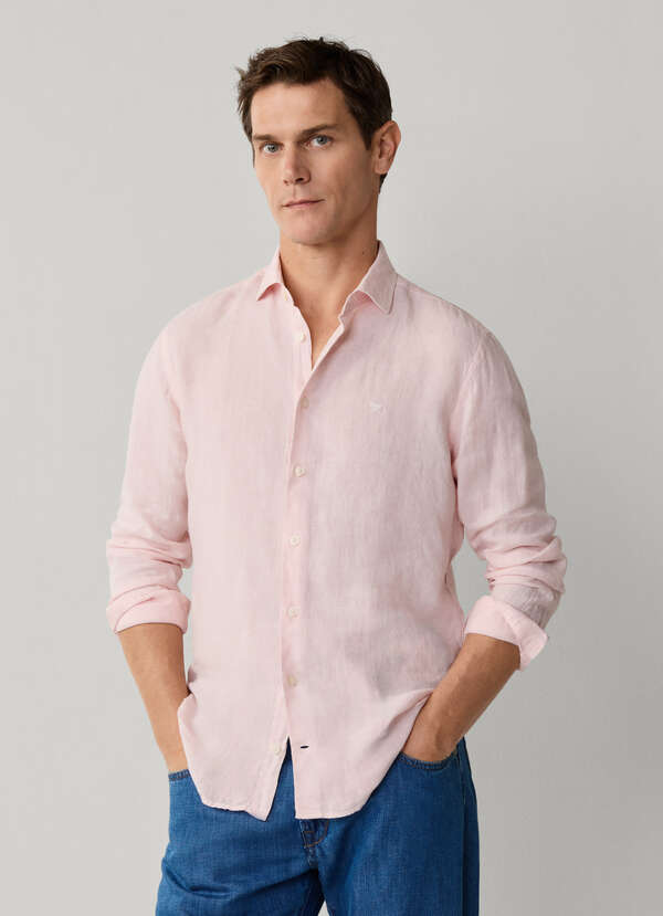 Tailored Fit Garment Dyed Linen Shirt Tailored Fit Garment Dyed Linen Shirt