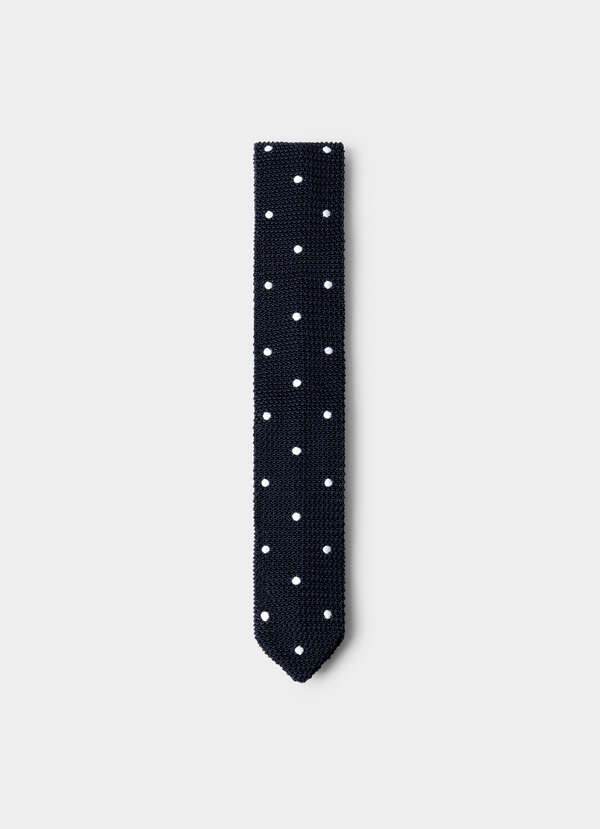 Silk Tonal Dot Knit Tie - Made in Italy