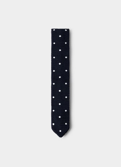Silk Tonal Dot Knit Tie - Made in Italy