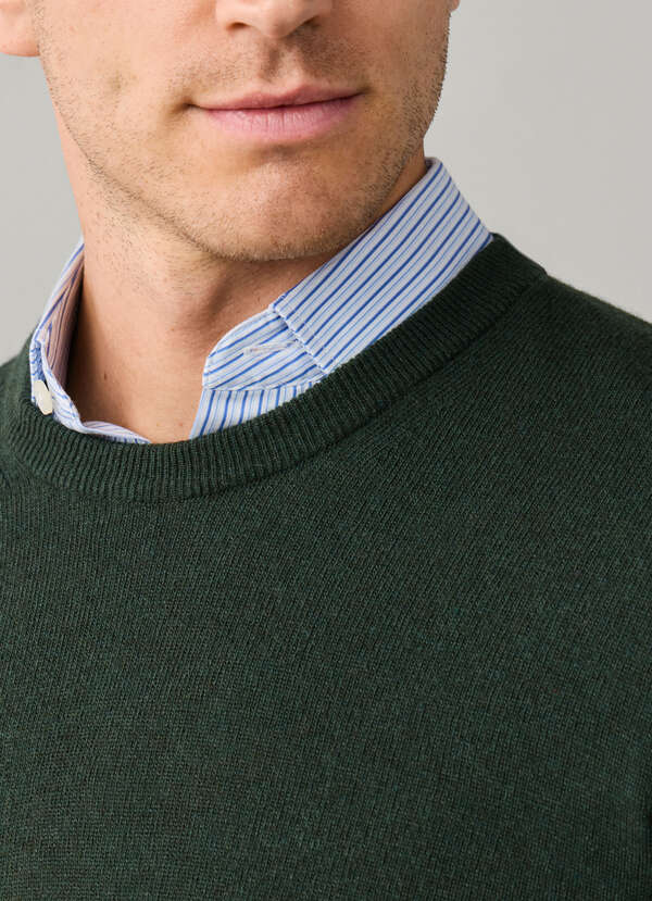 Merino Wool-Cashmere Blend Crew Neck Jumper - 2
