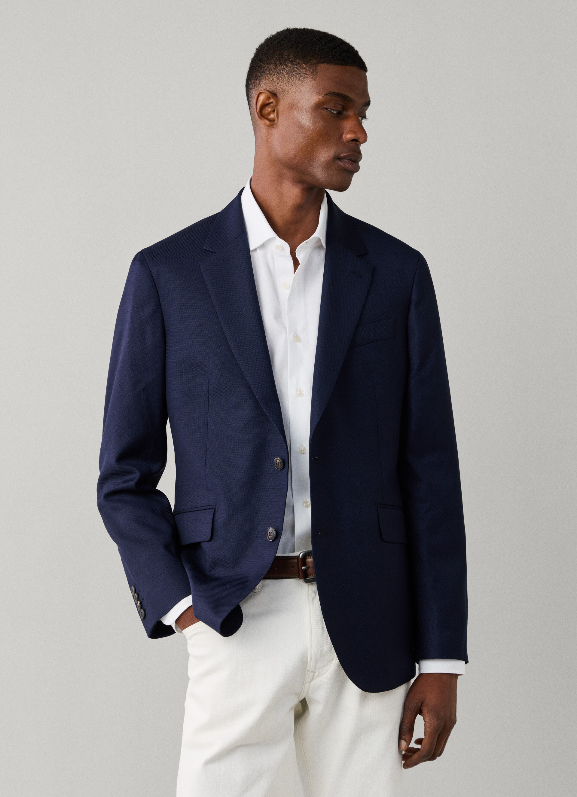 HACKETT LONDON◆テーラードジャケット◆36R◆ネイビー　秋冬 130s Wool Hopsack Blazer | Hackett London