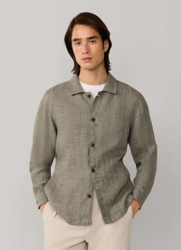 Linen Blouson Overshirt