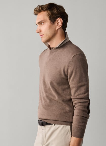 Merino Wool-Cashmere Blend Crew Neck Jumper