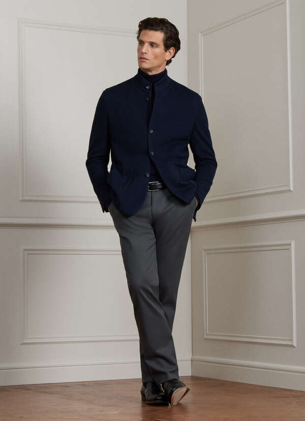 Classic Fit Stretch Cotton-Cashmere Trouser