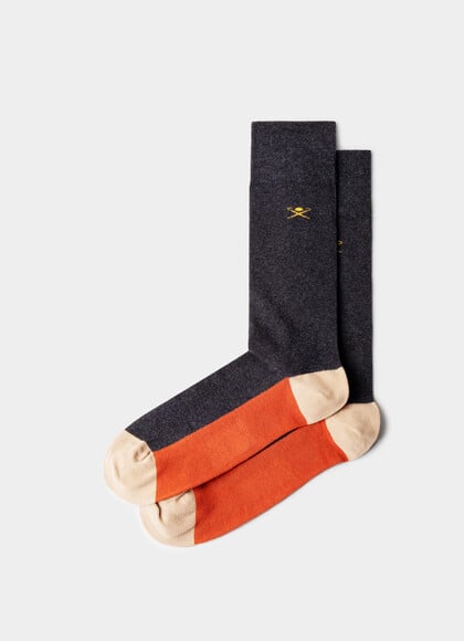 Combed Cotton Colour Block Socks