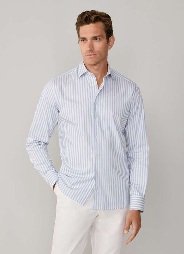 Tailored Fit Melange Stripe Shirt Tailored Fit Melange Stripe Shirt
