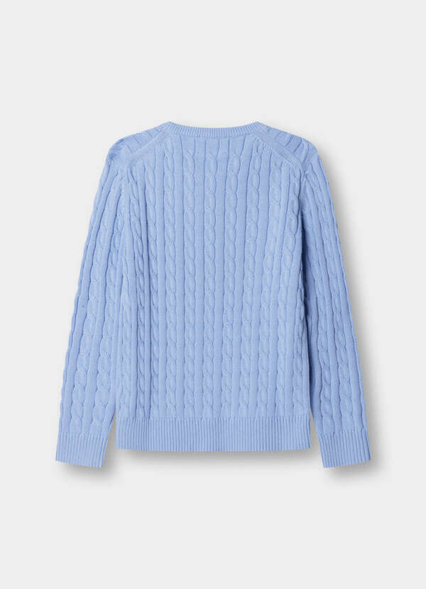 Cotton Cable Knit Crew-Neck Jumper - 2