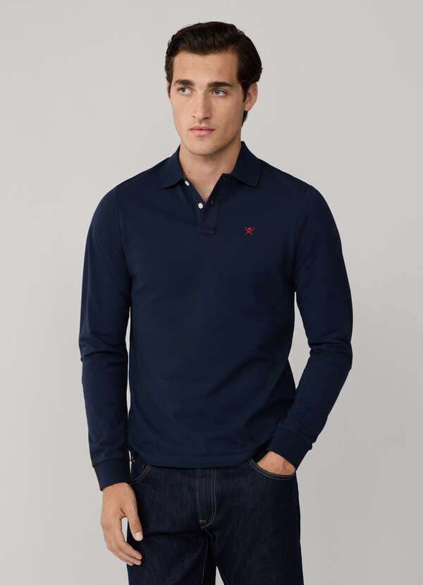 Slim Fit Long Sleeve Pique Polo - 2 Slim Fit Long Sleeve Pique Polo - 2
