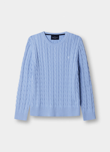 Cotton Cable Knit Crew-Neck Jumper