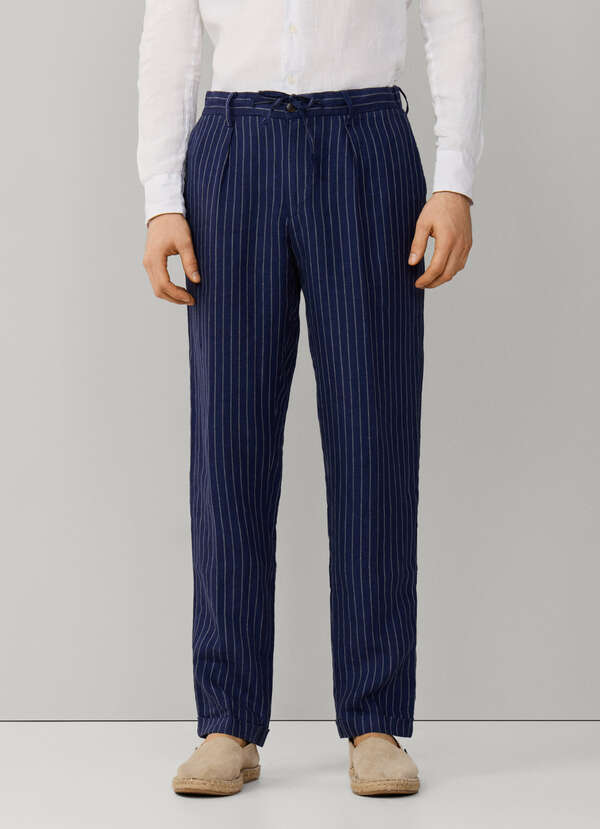 Relaxed Fit Regent Stripe Drawstring Chino - 2 Relaxed Fit Regent Stripe Drawstring Chino - 2