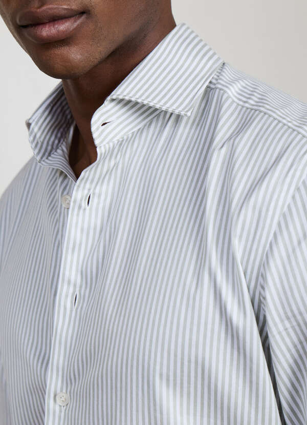 Tailored Fit Striped Twill Shirt - 2