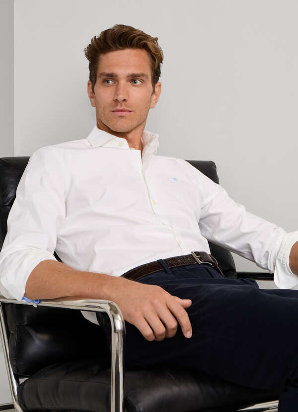 Tailored Fit Stretch Poplin Shirt