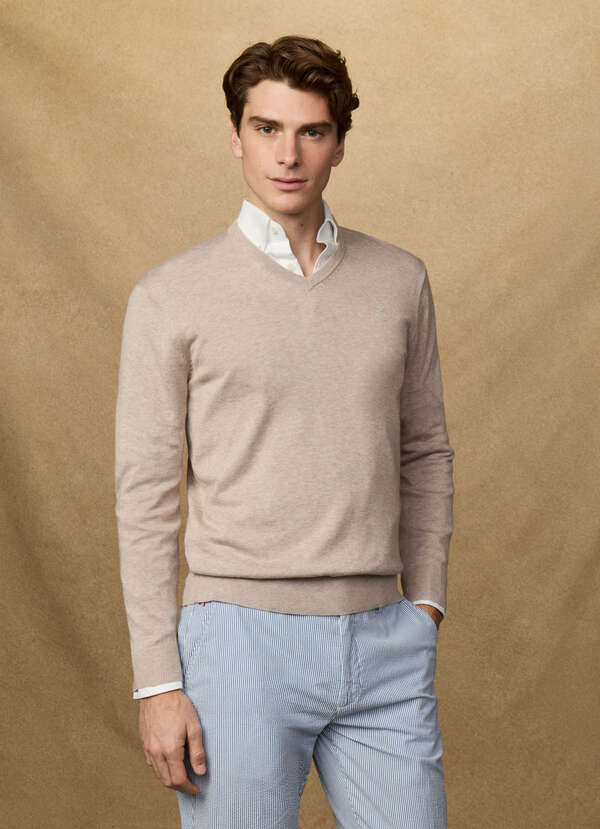 Cotton V-Neck Jumper - 2