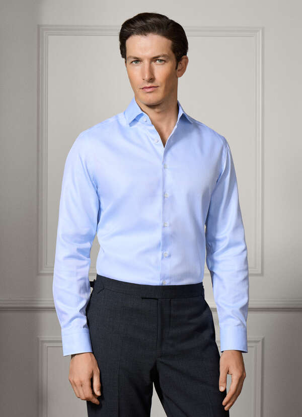 Tailored Fit Formal Plain Twill Shirt - 2 Tailored Fit Formal Plain Twill Shirt - 2