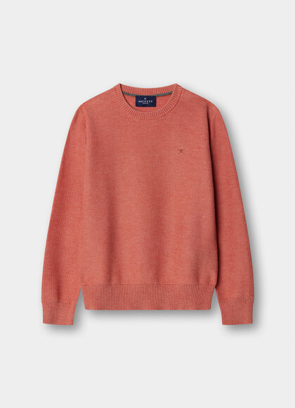 Cotton Honeycomb Knit Crew-Neck Jumper