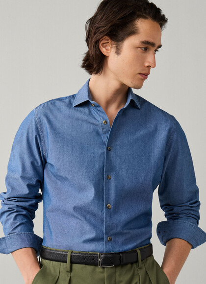 Tailored Fit Refined Chambray Shirt