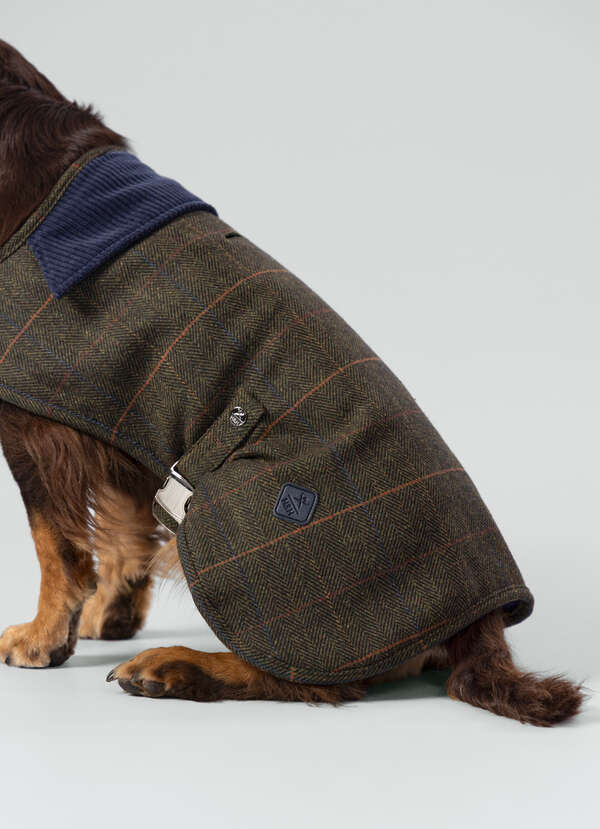 Tweed Herringbone Dog Jacket - Small - 2