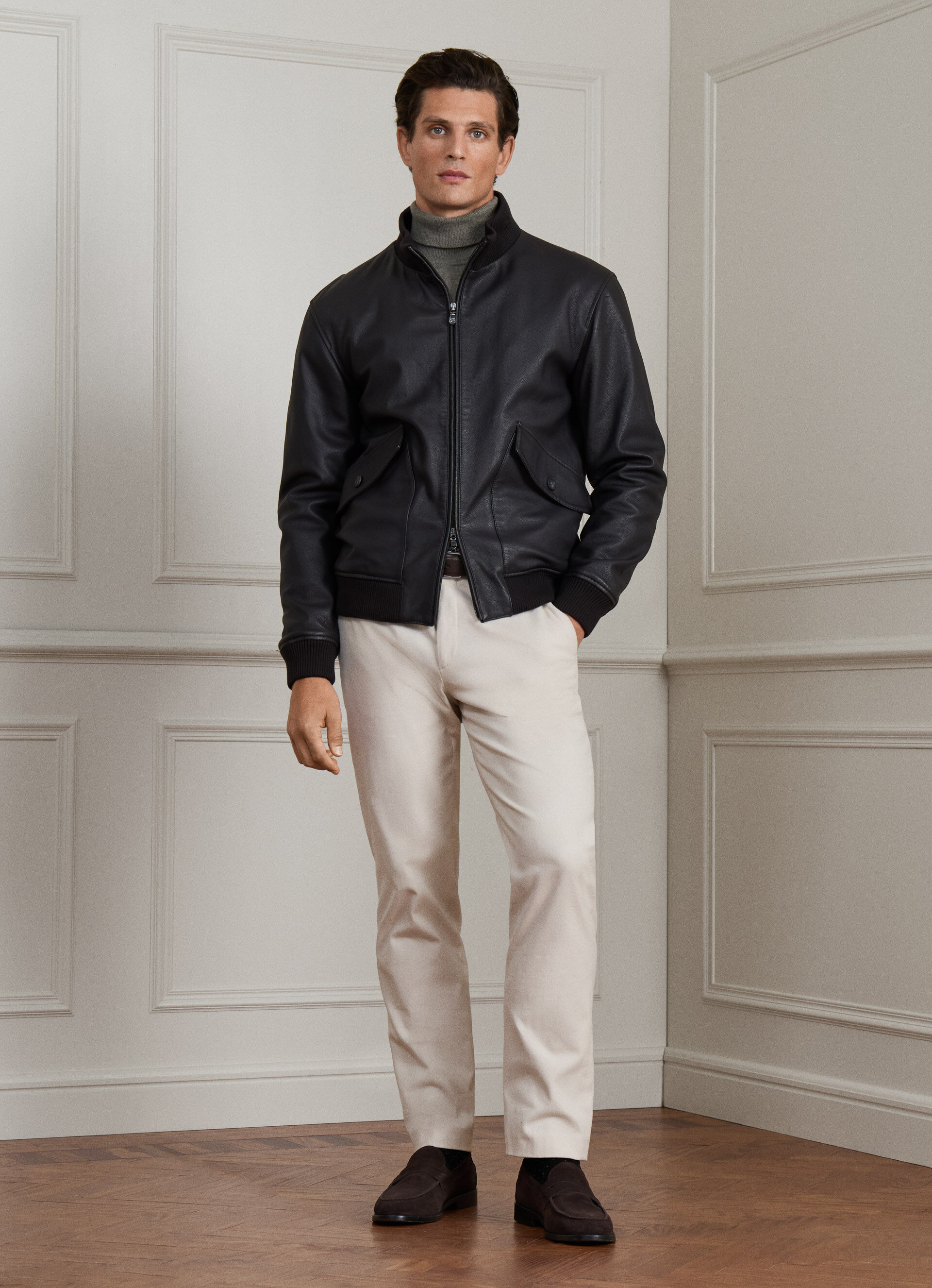 HACKETT LONDON ゴートスキン レザージャケット L Lamb Leather Blouson Jacket | Hackett London