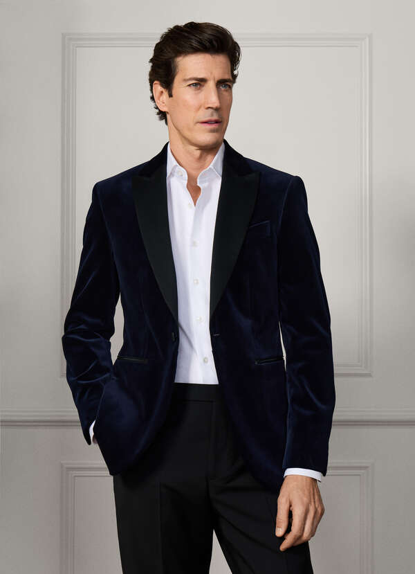 Peak Lapel Velvet Jacket - 2