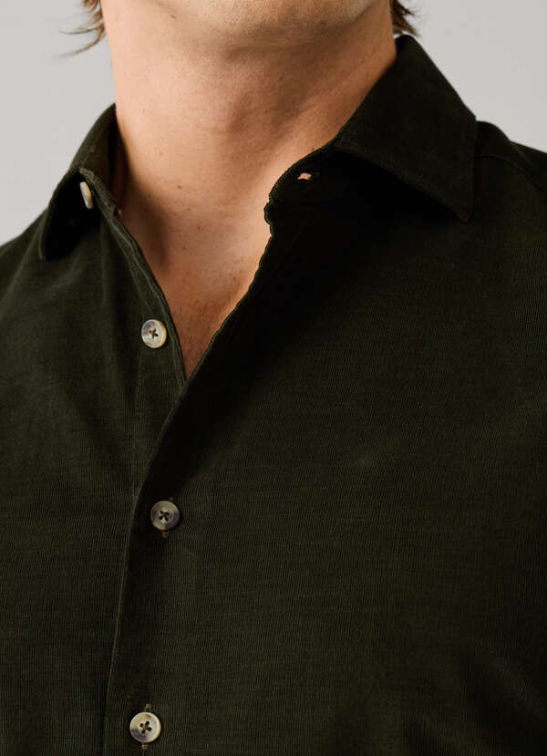 Tailored Fit Smart Babycord Shirt - 2