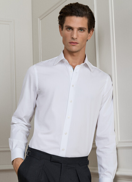 Classic Fit Plain Engineered Stripe Shirt