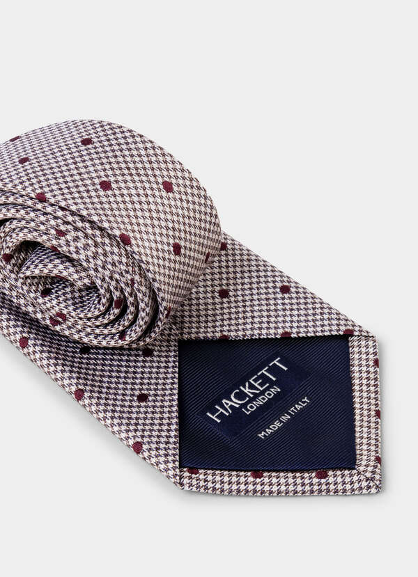 Silk Houndstooth Dot Tie - Made in Italy - 2 Silk Houndstooth Dot Tie - Made in Italy - 2