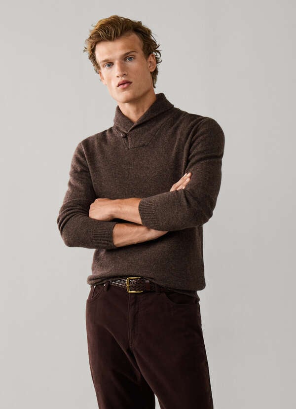 Merino Wool-Cashmere Shawl Collar Jumper Merino Wool-Cashmere Shawl Collar Jumper